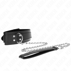 KINK - HALSKETTE MIT RIEMEN 65 CM SILBER SCHNALLEN VERSTELLBAR 33-46 CM X 5,5 CM – Produktansicht 3
