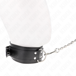 KINK - HALSKETTE MIT RIEMEN 65 CM SILBER SCHNALLEN VERSTELLBAR 33-46 CM X 5,5 CM – Produktansicht 4