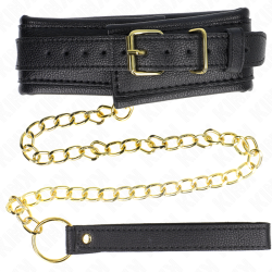 KINK - HALSKETTE MIT SCHWAMMKUNSTLEDERBAND MODELL 1 VERSTELLBAR 37-54 CM X 3 CM – Produktansicht 3