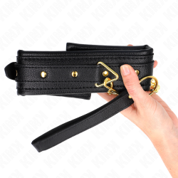 KINK - HALSKETTE MIT SCHWAMMKUNSTLEDERBAND MODELL 1 VERSTELLBAR 37-54 CM X 3 CM – Produktansicht 5