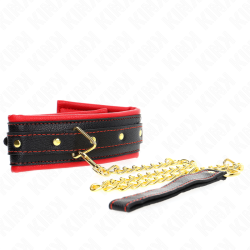 KINK - HALSKETTE MIT SCHWAMMKUNSTLEDERBAND MODELL 2 VERSTELLBAR 37-54 CM X 3 CM – Produktansicht 3