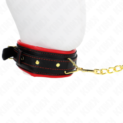 KINK - HALSKETTE MIT SCHWAMMKUNSTLEDERBAND MODELL 2 VERSTELLBAR 37-54 CM X 3 CM – Produktansicht 4