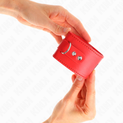 KINK - HANDGELENKFESSELN MIT VORHÄNGESCHLOSS VERSCHLUSS ROT VERSTELLBAR 16-23 CM X 5,5 CM – Produktansicht 4