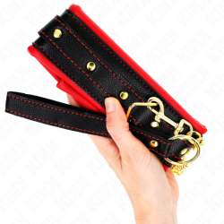 KINK - HALSKETTE MIT SCHWAMMKUNSTLEDERBAND MODELL 2 VERSTELLBAR 37-54 CM X 3 CM – Produktansicht 5