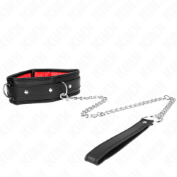 KINK - HALSKETTE MIT SCHWAMMKUNSTLEDERBAND MODELL 3 VERSTELLBAR 37-54 CM X 3 CM – Produktansicht 2