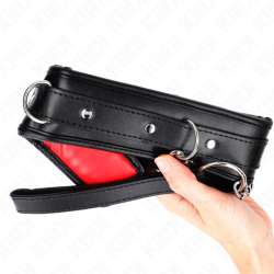 KINK - HALSKETTE MIT SCHWAMMKUNSTLEDERBAND MODELL 3 VERSTELLBAR 37-54 CM X 3 CM – Produktansicht 3