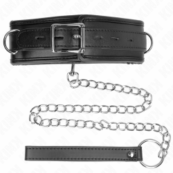 KINK - HALSKETTE MIT SCHWAMMKUNSTLEDERBAND MODELL 3 VERSTELLBAR 37-54 CM X 3 CM – Produktansicht 4
