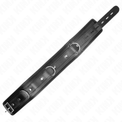 KINK - HALSKETTE MIT SCHWAMMKUNSTLEDERBAND MODELL 3 VERSTELLBAR 37-54 CM X 3 CM – Produktansicht 5