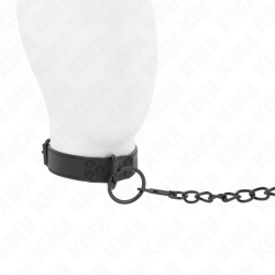 KINK - HALSBAND MIT DUNKLER LEINE 65 CM VERSTELLBAR 37-54 CM X 3 CM – Produktansicht 3