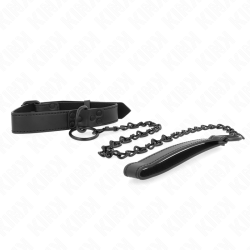KINK - HALSBAND MIT DUNKLER LEINE 65 CM VERSTELLBAR 37-54 CM X 3 CM – Produktansicht 4