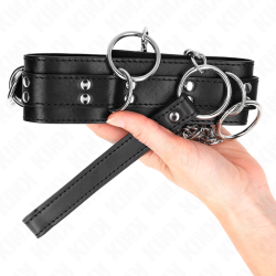 KINK - 3-RING-SKLAVEREI-HALSKETTE MIT BAND 80 CM 53 X 5 CM – Produktansicht 5