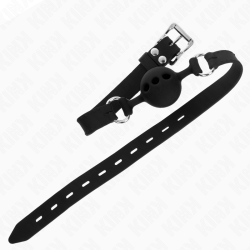KINK - VOLLSILIKON-KLAPPEN 55 x 2 CM MIT 4 CM KUGEL GRÖSSE S SCHWARZ VERSTELLBAR 35-51 CM – Produktansicht 3