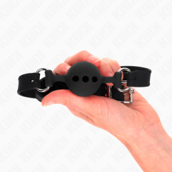 KINK - VOLLSILIKON-KLAPPEN 55 x 2 CM MIT 4 CM KUGEL GRÖSSE S SCHWARZ VERSTELLBAR 35-51 CM – Produktansicht 4