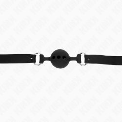 KINK - VOLLSILIKON-KLAPPEN 55 x 2 CM MIT 4 CM KUGEL GRÖSSE S SCHWARZ VERSTELLBAR 35-51 CM – Produktansicht 5