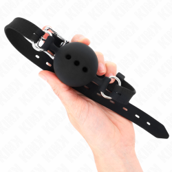 KINK - VOLLSILIKON-KLAPPEN 55 x 2 CM MIT 4,5 CM KUGEL GRÖSSE M SCHWARZ VERSTELLBAR 35-51 CM – Produktansicht 2