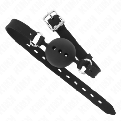 KINK - VOLLSILIKON-KLAPPEN 55 x 2 CM MIT 4,5 CM KUGEL GRÖSSE M SCHWARZ VERSTELLBAR 35-51 CM – Produktansicht 3
