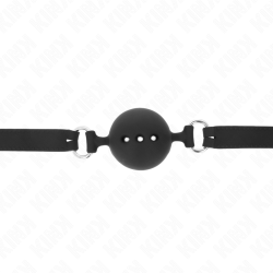 KINK - VOLLSILIKON-KLAPPEN 55 x 2 CM MIT 4,5 CM KUGEL GRÖSSE M SCHWARZ VERSTELLBAR 35-51 CM – Produktansicht 4