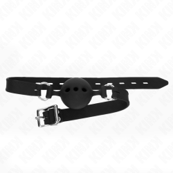 KINK - VOLLSILIKON-KLAPPEN 55 x 2 CM MIT 5 CM KUGEL GRÖSSE L SCHWARZ VERSTELLBAR 35-51 CM – Produktansicht 2