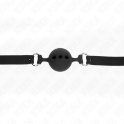 KINK - VOLLSILIKON-KLAPPEN 55 x 2 CM MIT 5 CM KUGEL GRÖSSE L SCHWARZ VERSTELLBAR 35-51 CM – Produktansicht 4