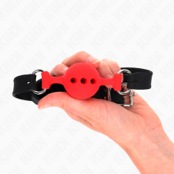 KINK - VOLLSILIKON-KLAPPEN 55 x 2 CM MIT 4 CM KUGEL GRÖSSE S ROT VERSTELLBAR 35-51 CM – Produktansicht 2
