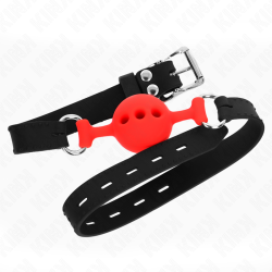 KINK - VOLLSILIKON-KLAPPEN 55 x 2 CM MIT 4 CM KUGEL GRÖSSE S ROT VERSTELLBAR 35-51 CM – Produktansicht 3