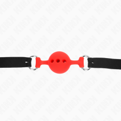 KINK - VOLLSILIKON-KLAPPEN 55 x 2 CM MIT 4 CM KUGEL GRÖSSE S ROT VERSTELLBAR 35-51 CM – Produktansicht 5