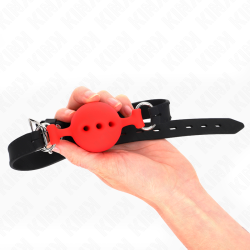 KINK - VOLLSILIKON-KLAPPEN 55 x 2 CM MIT 4,5 CM KUGEL GRÖSSE M ROT VERSTELLBAR 35-51 CM – Produktansicht 2