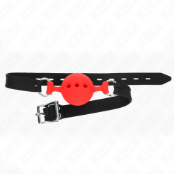 KINK - VOLLSILIKON-KLAPPEN 55 x 2 CM MIT 4,5 CM KUGEL GRÖSSE M ROT VERSTELLBAR 35-51 CM – Produktansicht 3