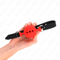 KINK - VOLLSILIKON-KLAPPEN 55 x 2 CM MIT 5 CM KUGEL GRÖSSE L ROT VERSTELLBAR 35-51 CM – Produktansicht 2