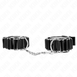 KINK - SCHARNIERÄHNLICHE DÜNNE HANDGELENKFESSELN SCHWARZ VERSTELLBAR 16-22 CM X 3,5 CM – Produktansicht 2