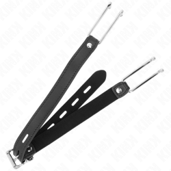 KINK - METALLHAKENKNEBEL 11,5 CM MIT KUNSTLEDERBAND VERSTELLBAR 39-58 CM X 2 CM – Produktansicht 2
