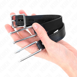 KINK - METALLHAKENKNEBEL 11,5 CM MIT KUNSTLEDERBAND VERSTELLBAR 39-58 CM X 2 CM – Produktansicht 3