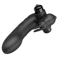 PRETTY LOVE - VANCE BLACK RABBIT VIBRATOR FINGERABDECKUNG – Produktansicht 2