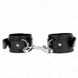 KINK - HANDGELENKFESSELN - EINZELNE NIETENREIHE SCHWARZ VERSTELLBAR 17-28 CM X 5 CM – Produktansicht 2