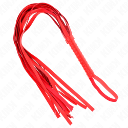 KINK - ROTE PEITSCHE MIT KURZEM GRIFF UND LANGEM SCHWANZ 70 CM – Produktansicht 2