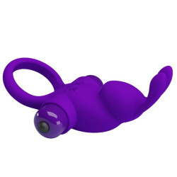 PRETTY LOVE - VIBRATORRING I KANINCHEN FÜR LILA PENIS – Produktansicht 5