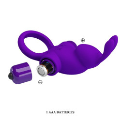 PRETTY LOVE - VIBRATORRING I KANINCHEN FÜR LILA PENIS – Produktansicht 7