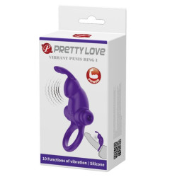 PRETTY LOVE - VIBRATORRING I KANINCHEN FÜR LILA PENIS – Produktansicht 9