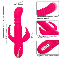 CALEXOTICS - JACK FANTASY DREIFACH BEHEIZTER VIBRATOR RABBIT ROSA – Produktansicht 7