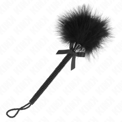 KINK - NYLONSEILSTAB MIT KITZELFEDERN UND SCHWARZER SCHLEIFE 25 CM – Produktansicht 2