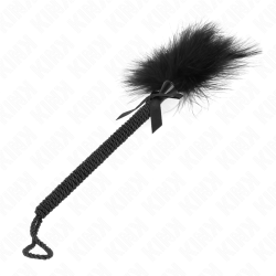 KINK - NYLONSEILSTAB MIT KITZELFEDERN UND SCHWARZER SCHLEIFE 25 CM – Produktansicht 4
