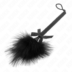 KINK - NYLONSEILSTAB MIT KITZELFEDERN UND SCHWARZER SCHLEIFE 25 CM – Produktansicht 5