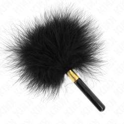 KINK - SCHWARZ-GOLD METALL KITZELFEDERN 18 CM – Produktansicht 2