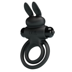 PRETTY LOVE - VIBRATOR III KANINCHENRING FÜR SCHWARZEN PENIS – Produktansicht 2