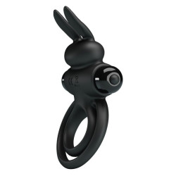 PRETTY LOVE - VIBRATOR III KANINCHENRING FÜR SCHWARZEN PENIS – Produktansicht 3