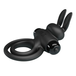 PRETTY LOVE - VIBRATOR III KANINCHENRING FÜR SCHWARZEN PENIS – Produktansicht 4