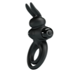 PRETTY LOVE - VIBRATOR III KANINCHENRING FÜR SCHWARZEN PENIS – Produktansicht 5