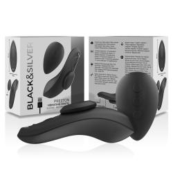 BLACK&SILVER - PRESTON WIEDERAUFLADBARER SILIKON-VIBRATOR-PANTIE SCHWARZ – Produktansicht 7