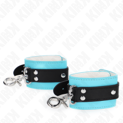 KINK - PREMIUM ABSCHLIEßBARE HANDGELENKFESSELN SCHWARZ/BLAU VERSTELLBAR 21-28 CM X 5,5 CM – Produktansicht 3