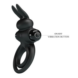 PRETTY LOVE - VIBRATOR III KANINCHENRING FÜR SCHWARZEN PENIS – Produktansicht 7